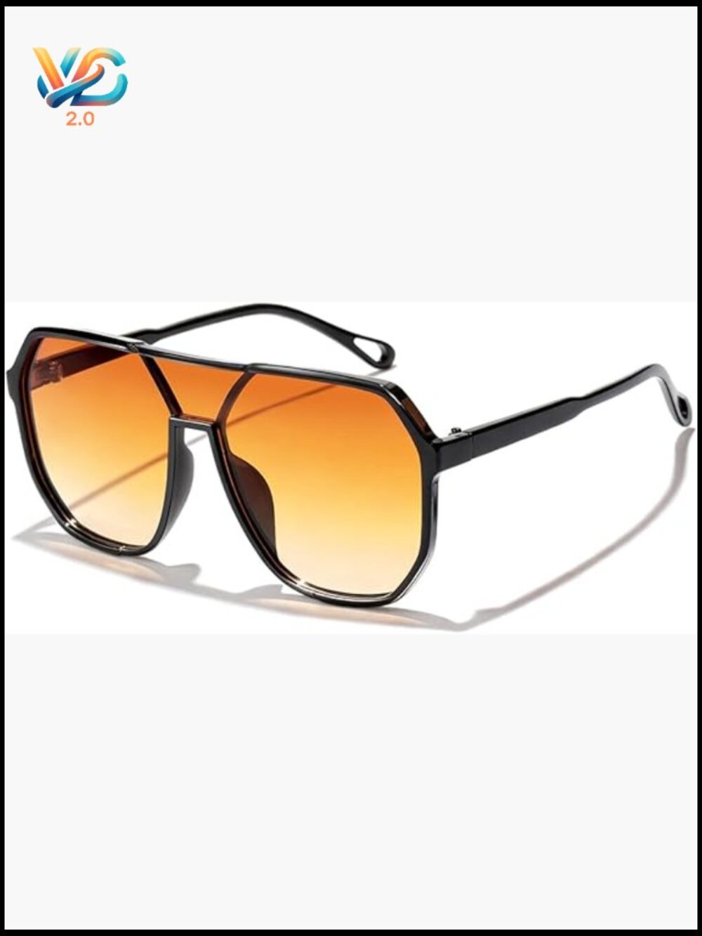 Oversized Aviator Sunglasses Vintage Retro Square Frame UV400 Protection